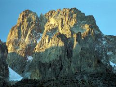 07D Krapf Rognon, Mount Kenya With Nelion Left And Batian Centre At Sunrise From Shipton Camp On The Mount Kenya Trek October 2000